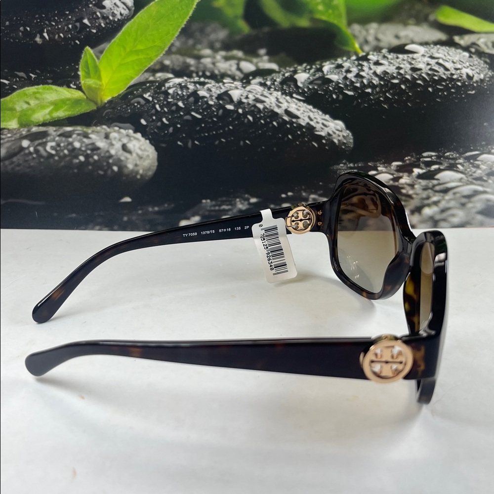 NWT TORY BURCH faux tortoise shell polarized sunglasses TY7059 - Picture 3 of 12